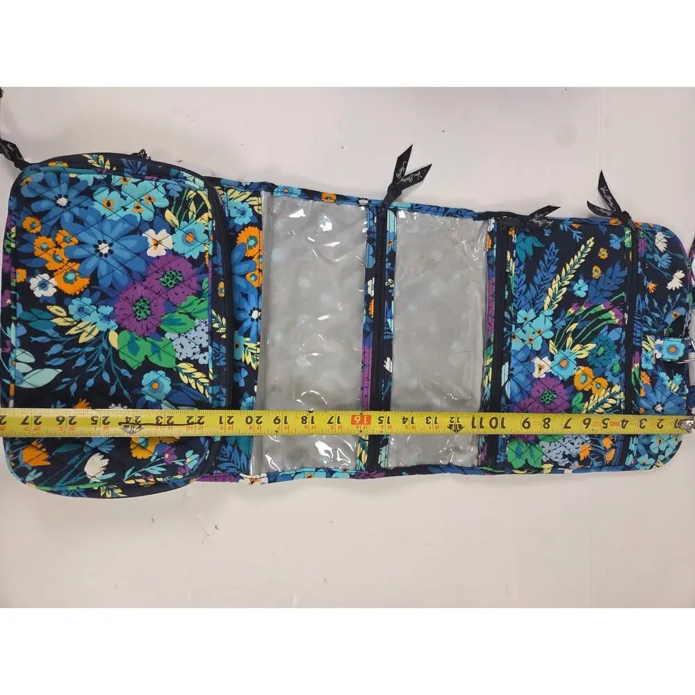 Vera Bradley Hanging Travel Organizer Quilted Cotton Midnight Blues Pattern